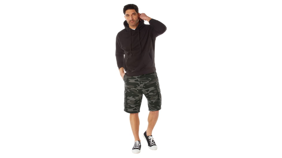 Rothco Vintage Paratrooper Cargo Shorts - Mens, S, Black Camo, 21400-BlackCamo-S