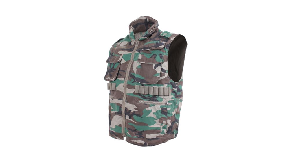 Rothco Vintage Ranger Vest, Woodland Camo, Small, 8552-WoodlandCamo-S