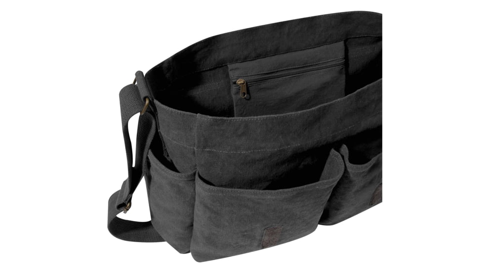 Rothco Vintage Unwashed Canvas Messenger Bag, Charcoal Grey, 91180