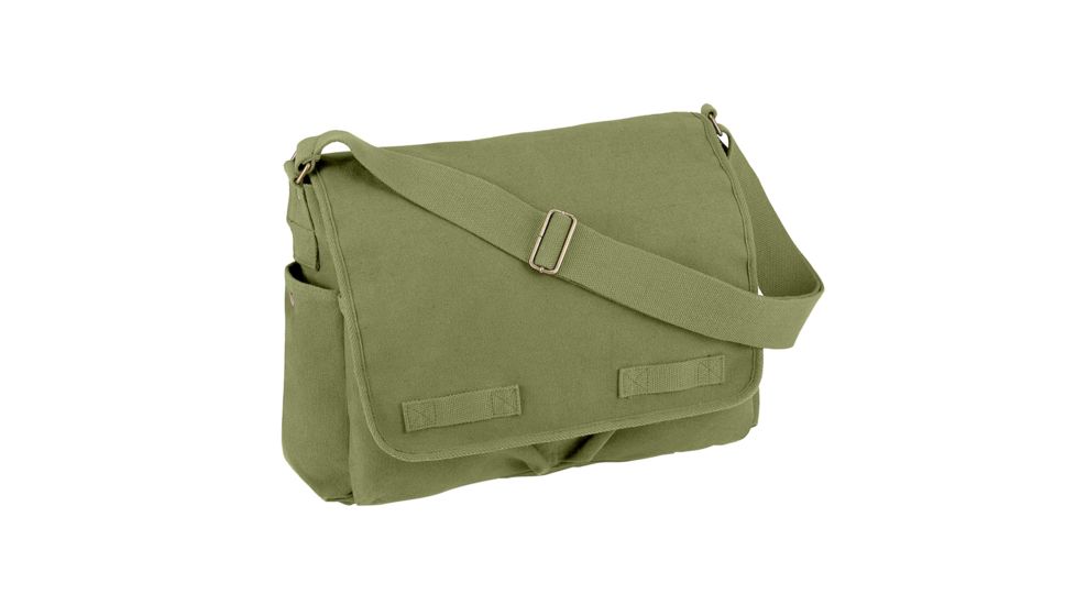 Rothco Vintage Unwashed Canvas Messenger Bag, Olive Drab, 9148-OliveDrab
