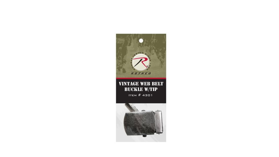 Rothco Vintage Web Belt Buckle &amp; Tip Pack, Black, 4301-Black