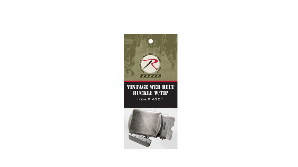 Rothco Vintage Web Belt Buckle &amp; Tip Pack, Silver, 4301-Silver