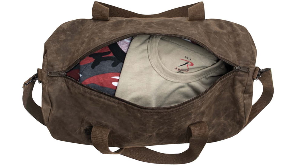 Rothco Waxed Canvas Shoulder Duffle Bag - 19 Inch, Brown, 2416-Brown