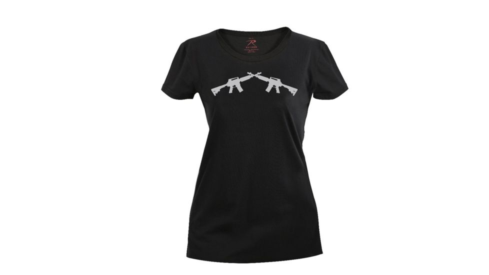 Rothco Womens Crossed Rifle Long Length T-Shirt, Extra Small, 5679-XS