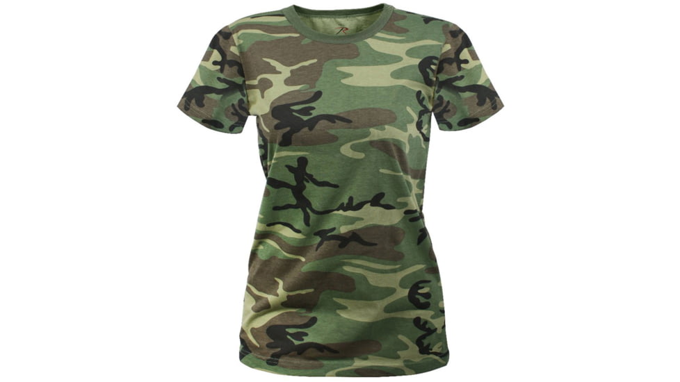 Rothco Womens Long Length Camo T-Shirt 2235, Woodland Camo, 3XL, 5678-WoodlandCamo-3XL