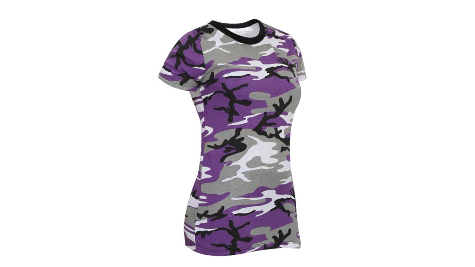 Rothco Womens Long Length Camo T-Shirt, Ultra Violet Camo, Small, 5754-UltraVioletCamo-S