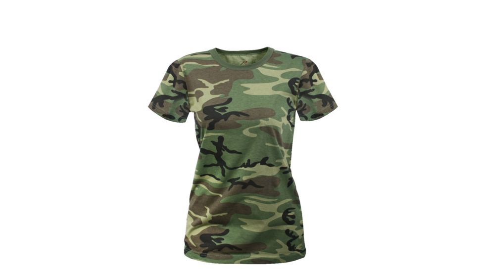 Rothco Womens Long Length Camo T-Shirt, Woodland Camo, 2XL, 5678-WoodlandCamo-2XL