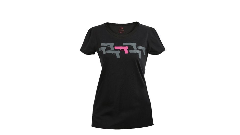 Rothco Womens Pink Guns T-Shirt, Extra Small, 5684-XS