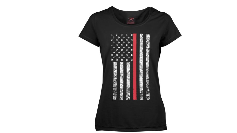 Rothco Womens Thin Red Line Longer T-Shirt, 2XL, 5698-2XL