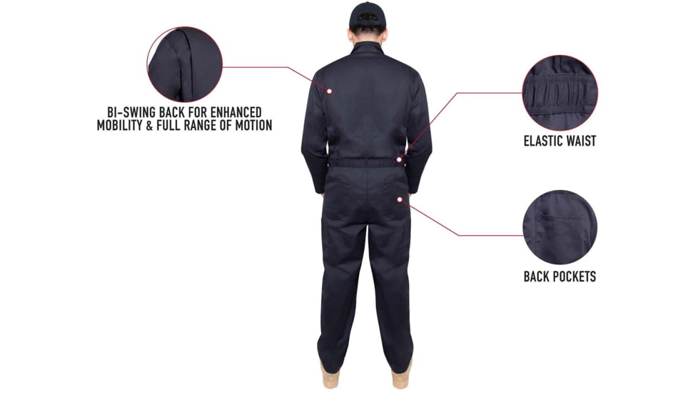Rothco Workwear Coverall, Midnight Navy Blue, Small, 10481-MidnightNavyBlue-S