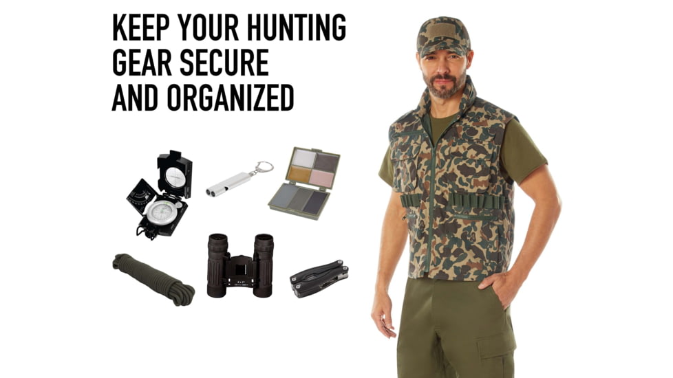 Rothco X Bear Archery Fred Camo Ranger Vest, Camo, Small, 613902036154