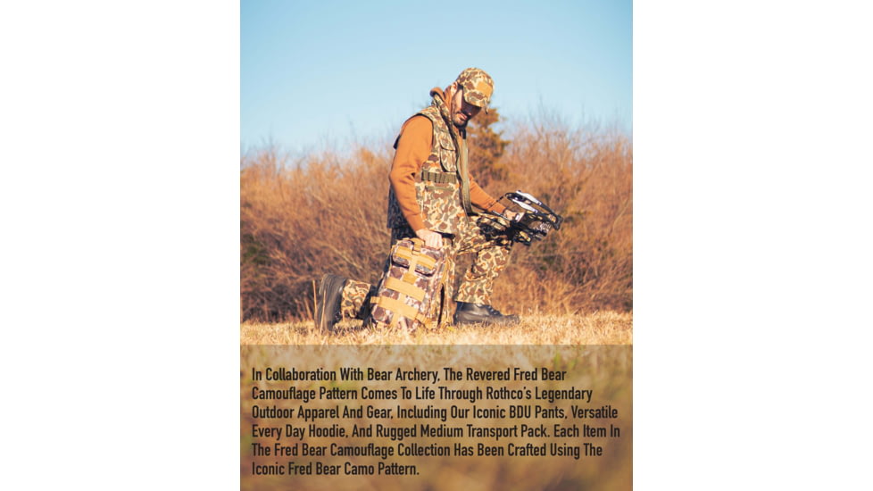 Rothco X Bear Archery Fred Camo Ranger Vest, Camo, Small, 613902036154