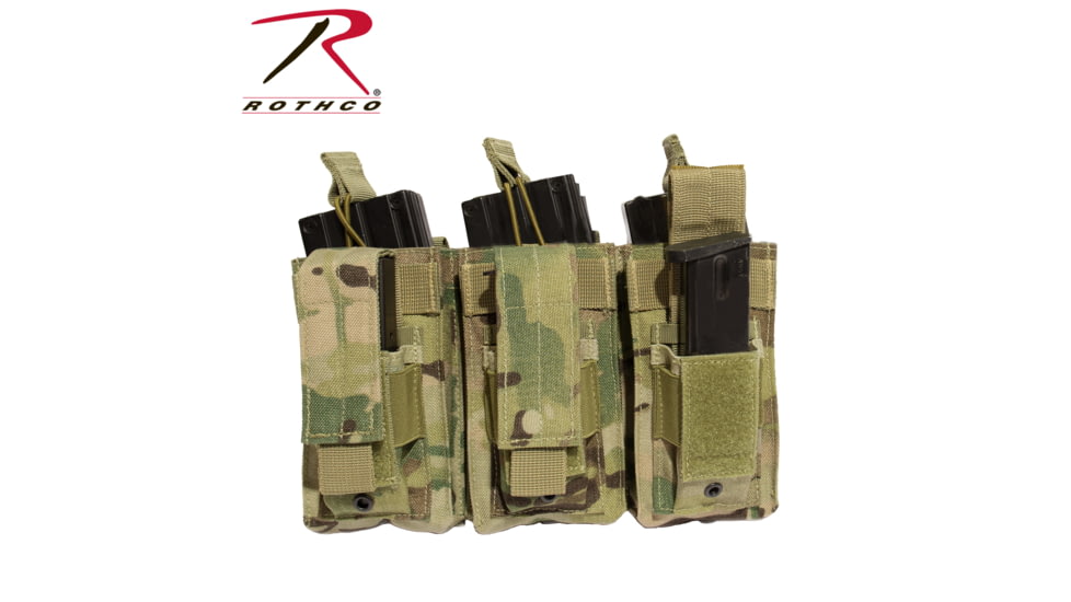 Rothco MOLLE Triple Kangaroo Rifle and Pistol Magazine Pouch, MultiCam, 41010-MultiCam