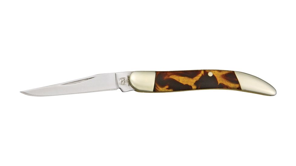 Rough Rider Mini Toothpick, 440 SS long clip blade, Imitation tortoise shell handle RR980