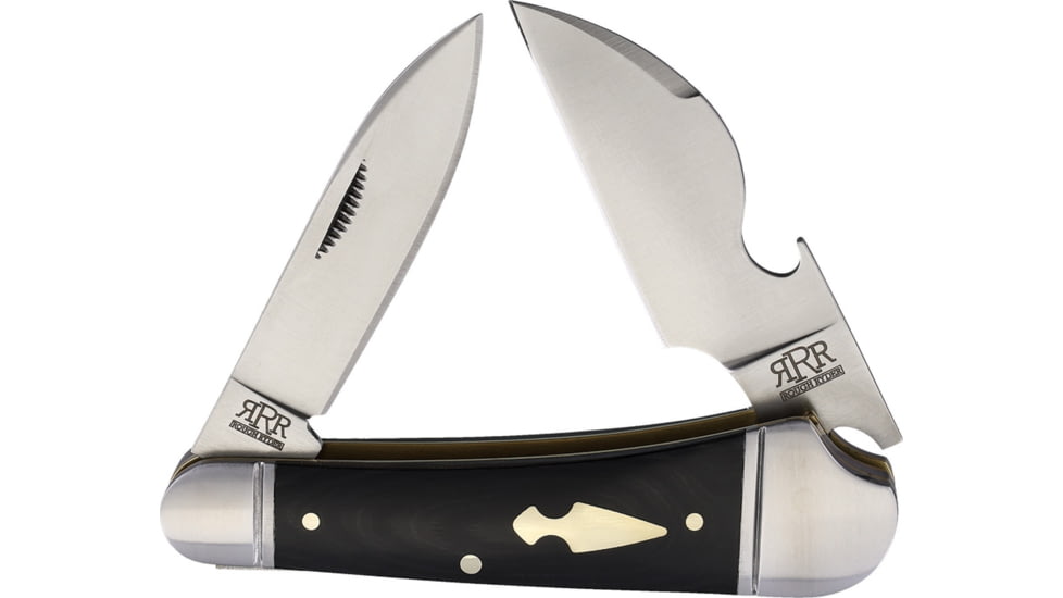 Rough Rider Cap Lifter Folder Folding Knife, Black, Black micarta handle, RRR004 / PK3084