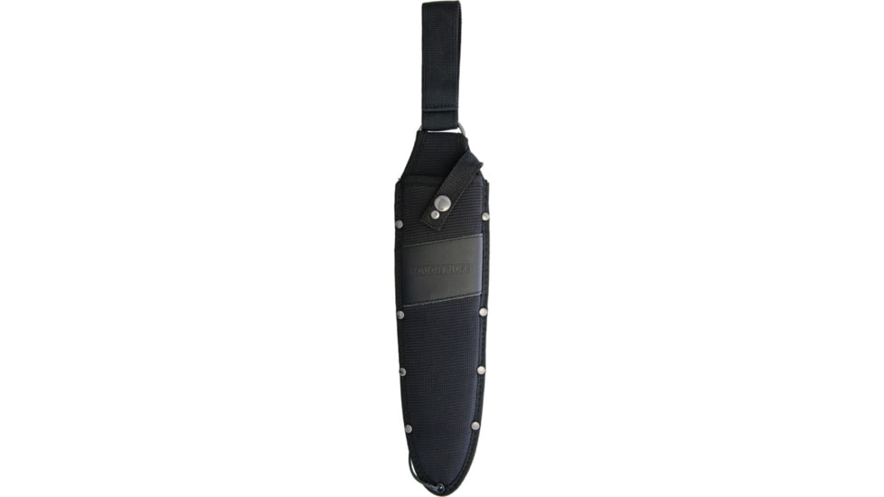 Rough Rider Highland Bowie Fixed Blade Knife, 16.25in Overall, 10.75in Stonewash SS Blade, Black G10 Handle, SS Guard, Black Nylon Belt Sheath, BZ010950/RR1730