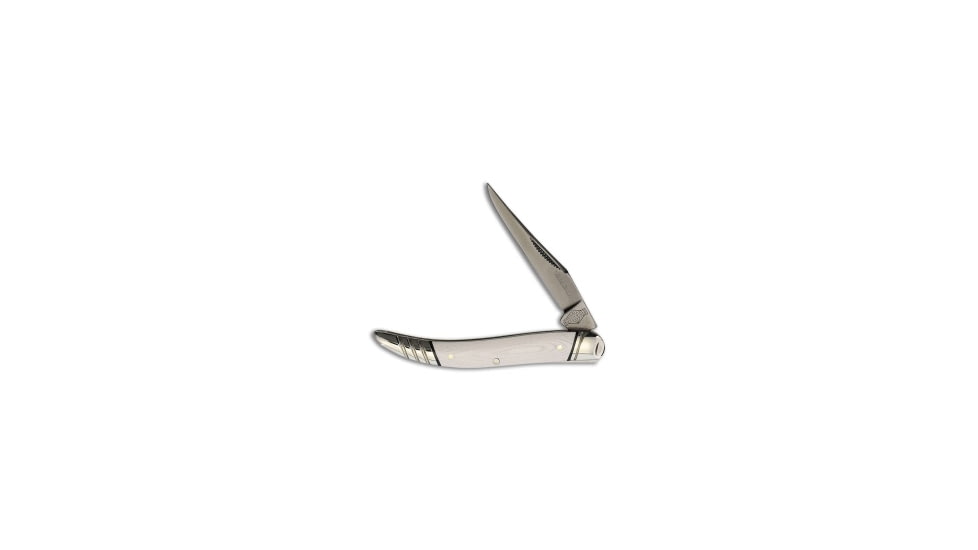 Rough Ryder Rough Ryder Small Toothpick Slip Joint White Micarta Gray 2.125, White, 440, adult, BHQ-214761