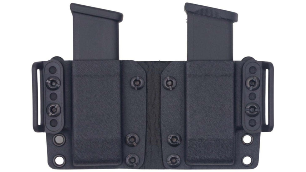 Rounded 9/40 Double Stack, OWB KYDEX Double Magazine Holster, Black, CEX-940-DS-BK-DBLMAG