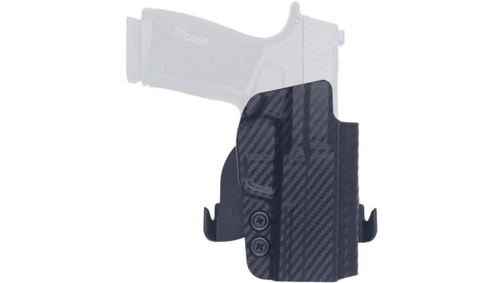 Rounded Gear Paddle Holster OWB Black Carbon Fiber Kydex Fits Sig P365 X Macro Right Hand, SSRP365XMACROTLR7SUBCF