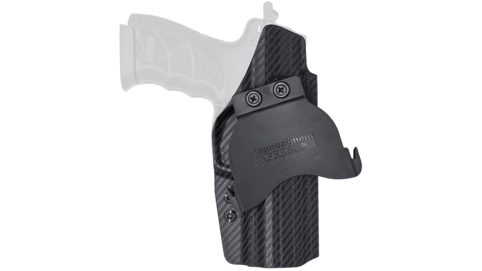 Rounded OWB Paddle Holster, H&amp;K VP9, Left Hand, Carbon Fiber, HKH-VP9-CF-LH-OWBPDL-RMR