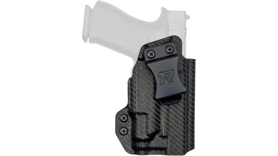Rounded IWB Kydex Holster for Glock 43X Olight Valkyrie PL Mini 5, Right Hand, Carbon Fiber Black, GLK-43OLVPLM3-CF-RH-VAR