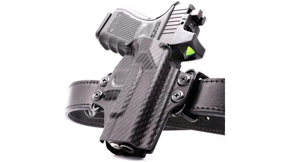 Rounded OWB Belt Loop Holster, H&amp;K VP9SK, AMBI, Carbon Fiber, HKH-VP9SK-CF-AMBI-OWB