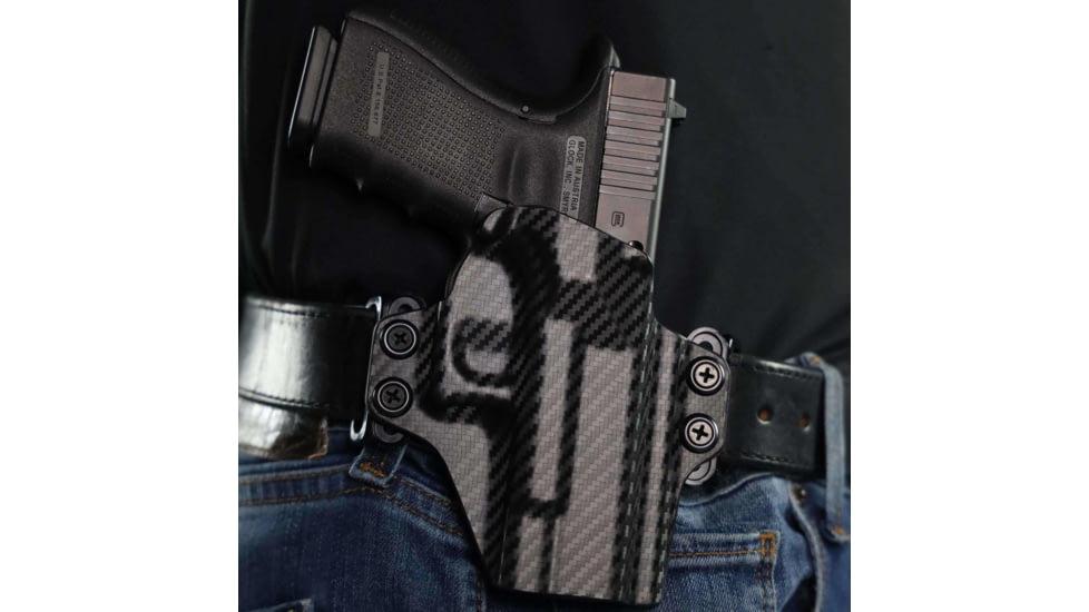 Rounded OWB Belt Loop Holster, H&amp;K VP9SK, AMBI, Carbon Fiber, HKH-VP9SK-CF-AMBI-OWB