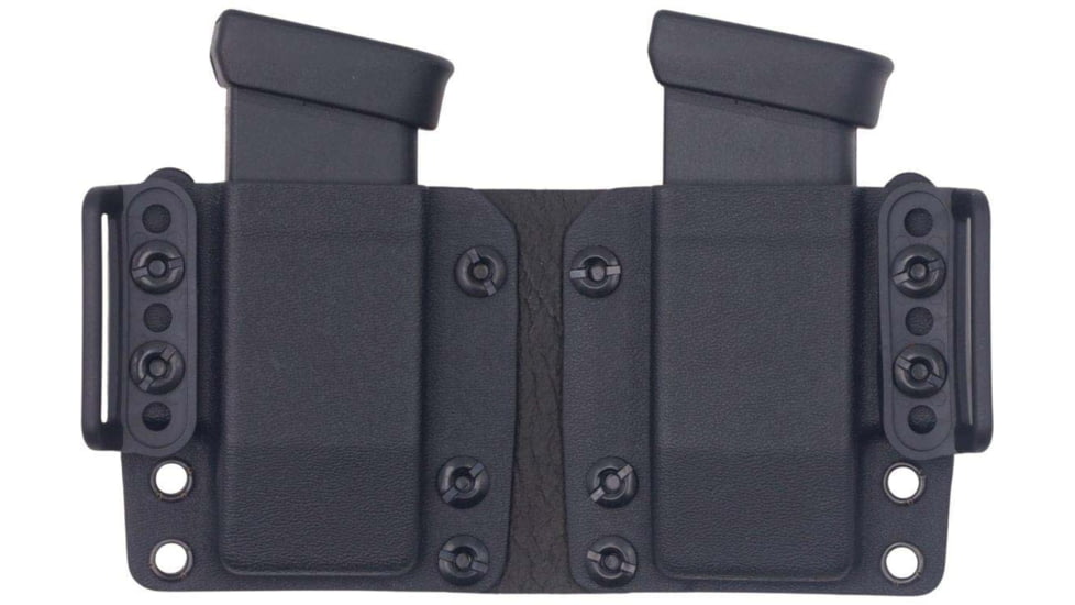 Rounded OWB KYDEX Double Magazine Holster, 380 Single Stack, Black, CEX-380-SS-BK-DBLMAG