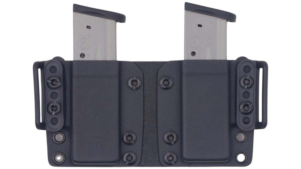 Rounded OWB KYDEX Double Magazine Holster, 45 Double Stack, Black, CEX-45ACP-DS-BK-DBLMAG