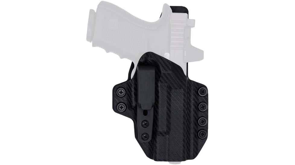 Rounded Tuckable KYDEX Armaloy Hybrid Holster, Smith &amp; Wesson M&amp;P 9MM / 40SW Shield M2.0 4Inch, Right Hand, Carbon Fiber Black, SWN-MPSHIELD40-CF-RH-STPOLY
