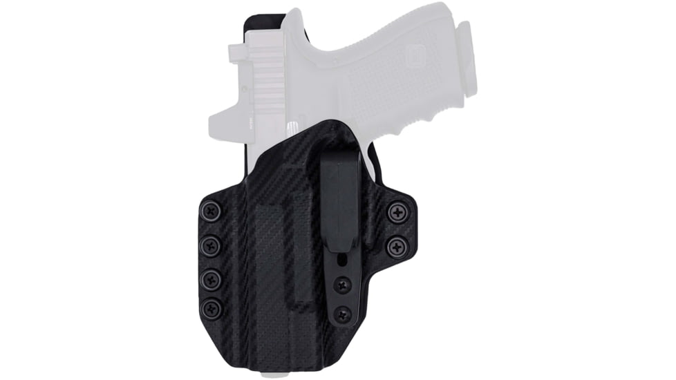 Rounded Tuckable KYDEX Armaloy Hybrid Holster, Smith &amp; Wesson M&amp;P 9MM / 40SW Shield M2.0 4Inch, Left Hand, Carbon Fiber Black, SWN-MPSHIELD40-CF-LH-STPOLY