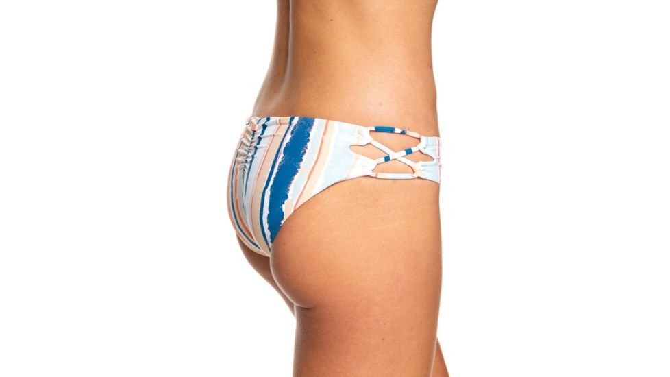 Roxy Beach Classics Full Bikini Bottoms - Womens, Bright White River, Small, ERJX403754-WBB4-S