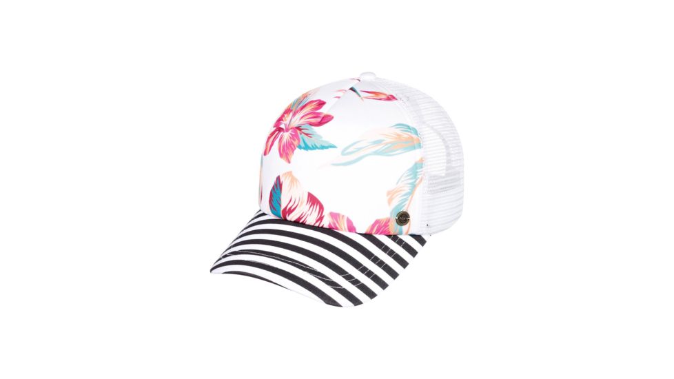 Roxy Beautiful Morning Trucker Hat - Womens, Snow White Tropic Call, One Size, ERJHA03678-WBK7-