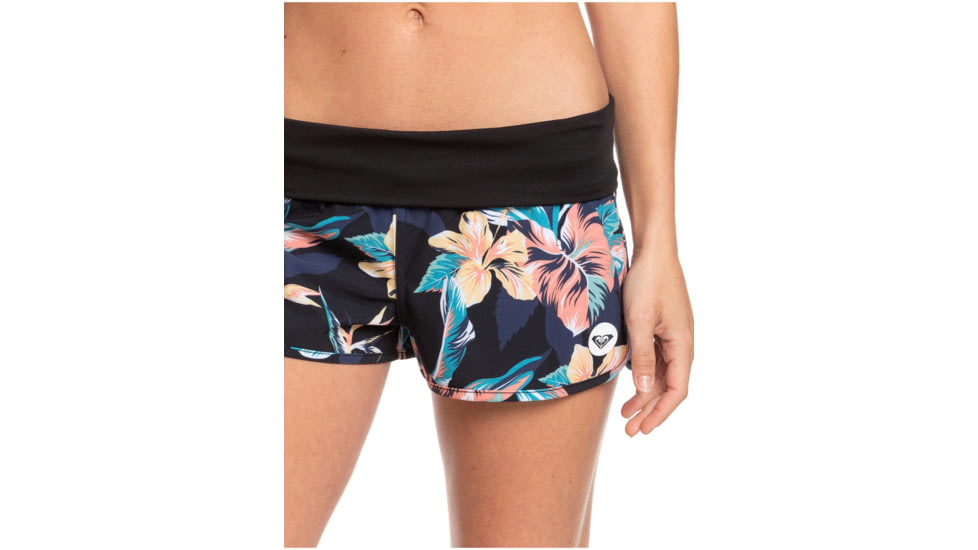 Roxy EndleShort Sleeve Summer Boardshorts - Women's, Anthracite Tropicoco, Small, ERJBS03153-KVJ6-S