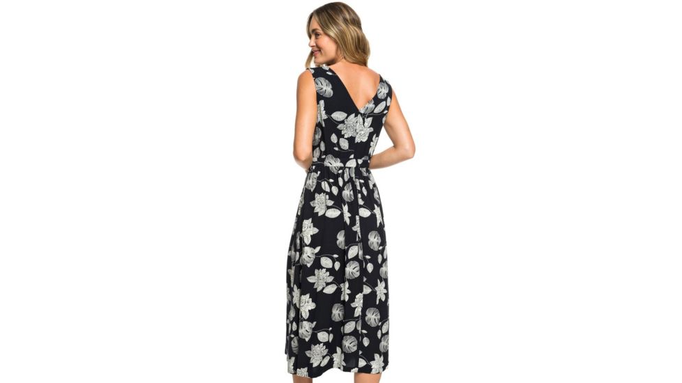Roxy In The Mood For Dance Wrap-Front Midi Dress - Womens, Anthracite Flower Of Love, Small, ERJWD03336-KVJ8-S