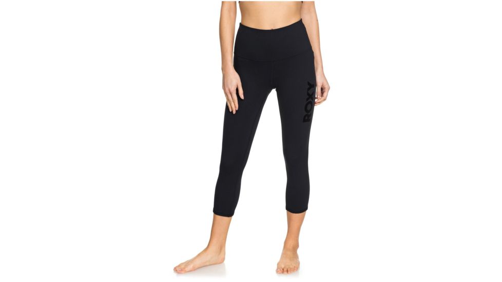Roxy Lonely Baby Capri Sports Leggings - Womens, Anthracite, Large, ERJWP03028-KVJ0-L