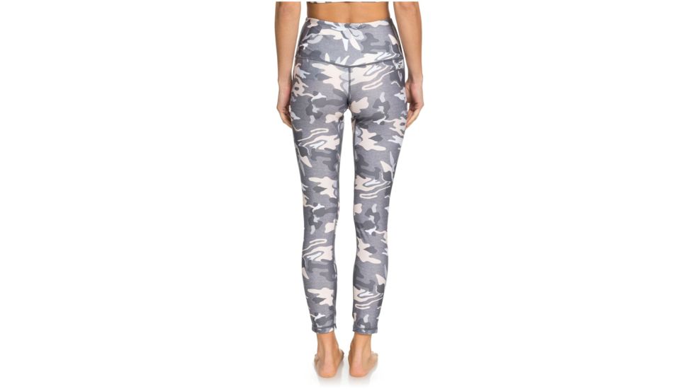 Roxy Night Fall High Waist Fitness Leggings - Womens, Charcoal Heather Darwin, Large, ERJNP03299-SZCH-L