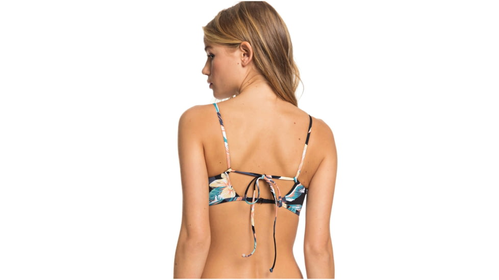 Roxy Printed Beach Classics Athletic Triangle Bikini Top - Women's, Anthracite Tropicoco, Large, ERJX304071-KVJ6-L