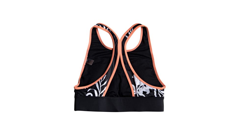 Roxy Fitness Pt Crop Top Bra - Women's, True Black S Full Bicolys, Medium, ERJX303976-KVJ2-M