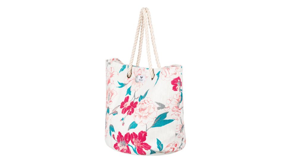 Roxy Sunseeker 30L Straw Beach Bag - Womens, Ivory Cream New Flowers, One Size, ERJBT03137-TFM6-1sz