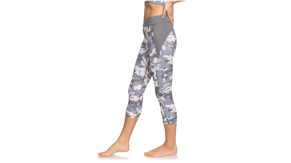 Roxy Take Me To The Beach Capri Sports Leggings - Womens, Charcoal Heather Darwin, Large, ERJWP03029-SZCH-L