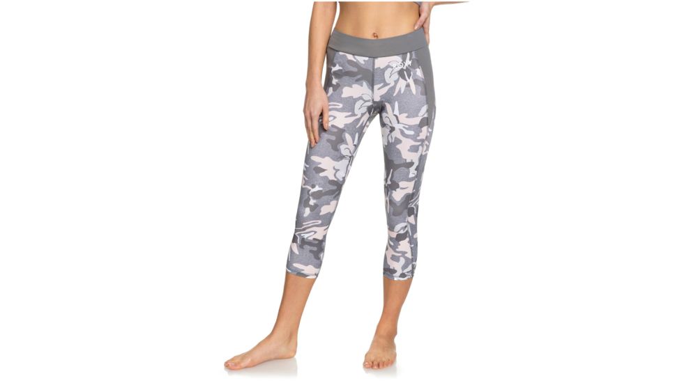 Roxy Take Me To The Beach Capri Sports Leggings - Womens, Charcoal Heather Darwin, Large, ERJWP03029-SZCH-L