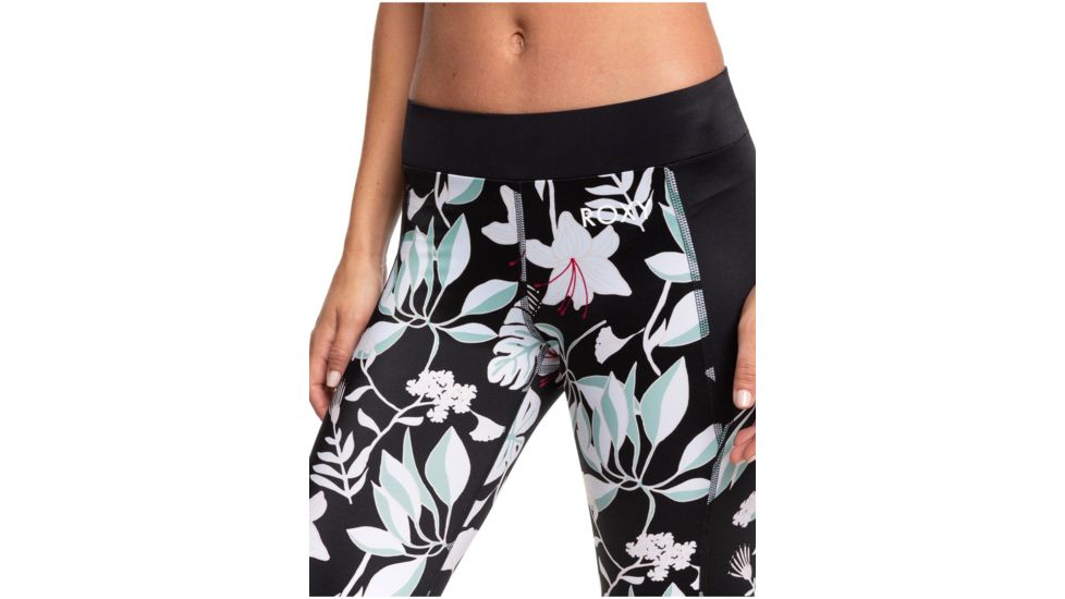 Roxy Take Me To The Beach Capri Sports Leggings - Womens, True Black Story Of, Small, ERJWP03029-XKKW-S