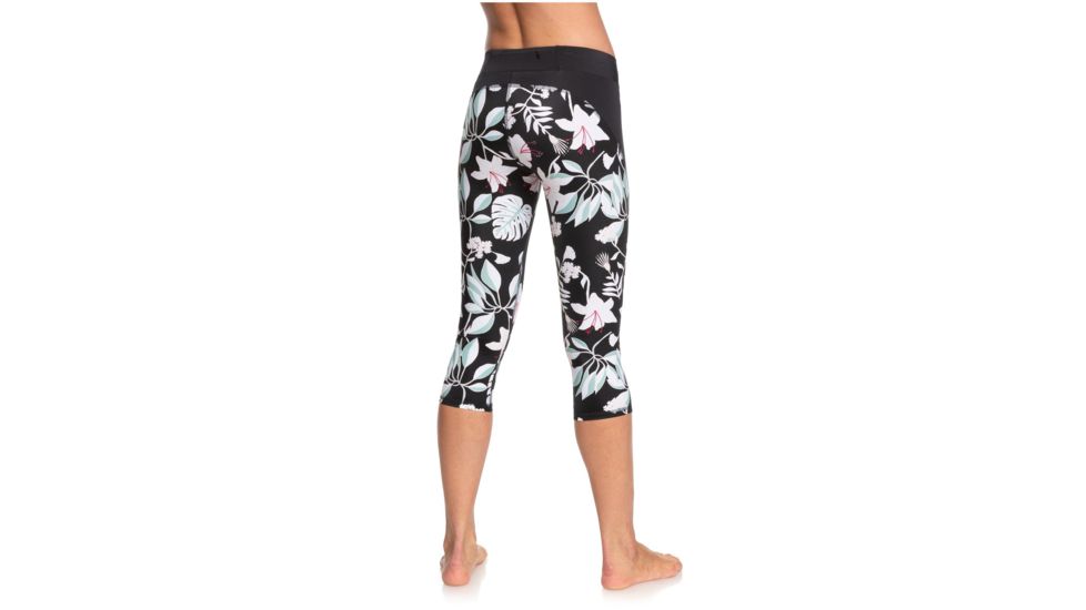 Roxy Take Me To The Beach Capri Sports Leggings - Womens, True Black Story Of, Small, ERJWP03029-XKKW-S