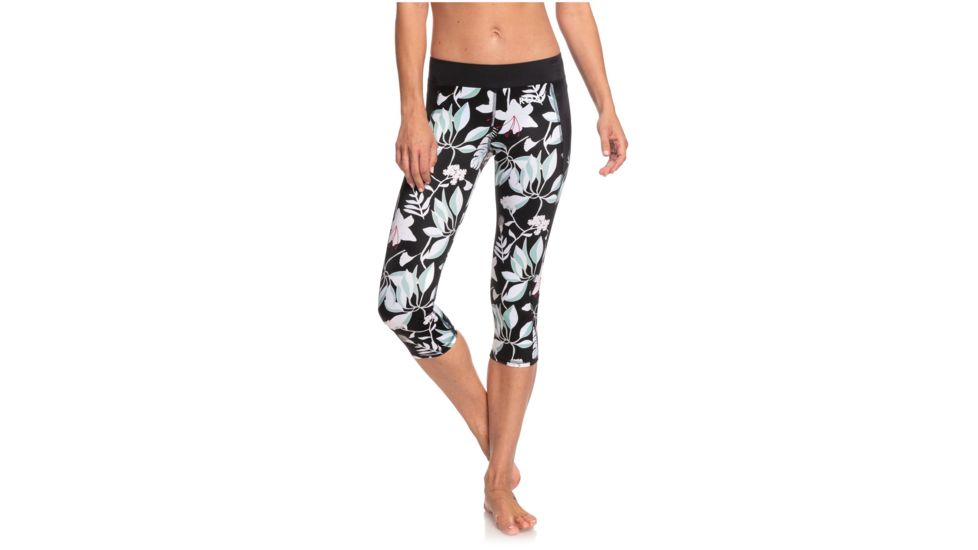 Roxy Take Me To The Beach Capri Sports Leggings - Womens, True Black Story Of, Small, ERJWP03029-XKKW-S