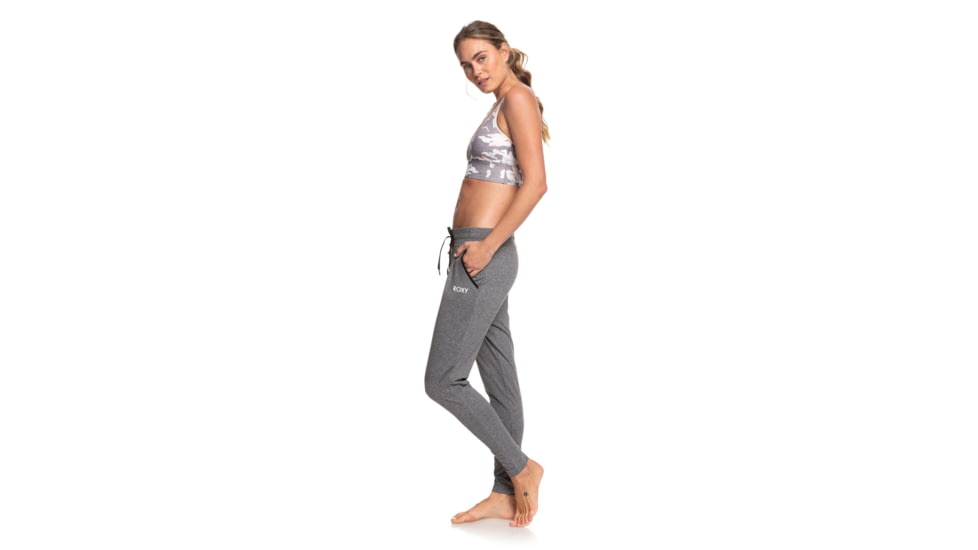 Roxy Welcome To Accapulco Medium Support Sports Bra - Womens, Charcoal Heather Darwin, Large, ERJKT03619-SZCH-L