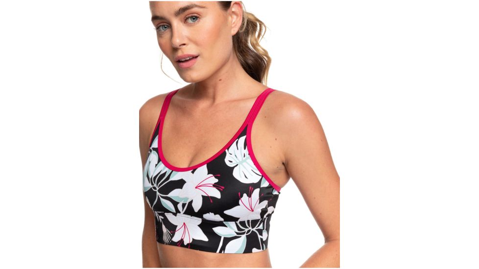 Roxy Welcome To Accapulco Medium Support Sports Bra - Womens, True Black Story Of, Medium, ERJKT03619-XKKW-M