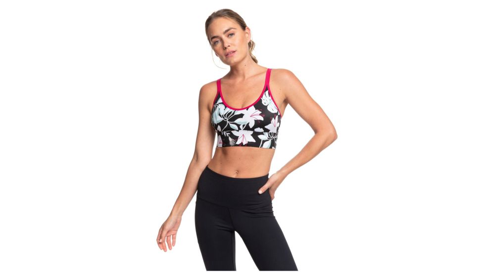 Roxy Welcome To Accapulco Medium Support Sports Bra - Womens, True Black Story Of, Medium, ERJKT03619-XKKW-M