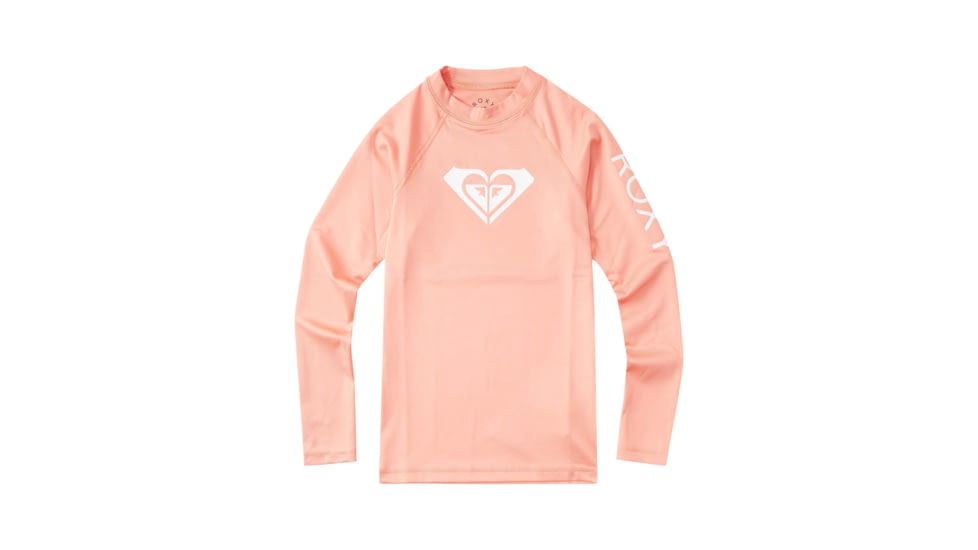 Roxy Whole Hearted Long Sleeve Rashguard - Girls, Terra Cotta, 8/Small, ERGWR03182-MJN0-8/S