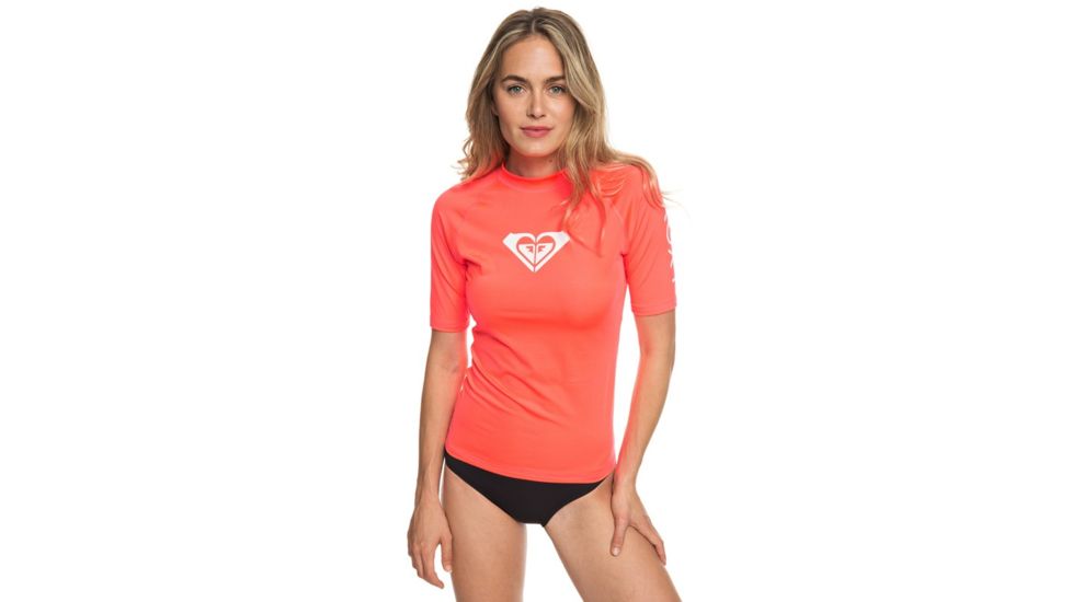 Roxy Whole Hearted Ss - Womens, Fiery Coral, Small, ERJWR03219-MKZ0-S
